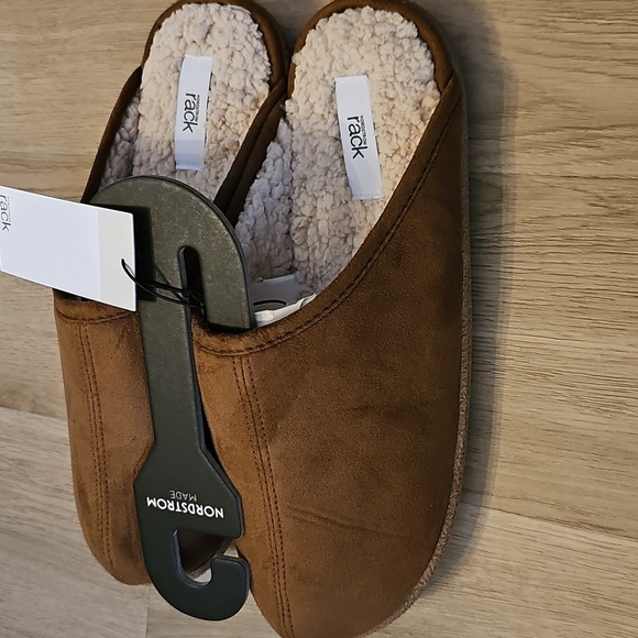 NWT Nordstrom Rack Mens Brock Faux Fur Lined Scuff Slipper Chestnut X-Large - Picture 12 of 12